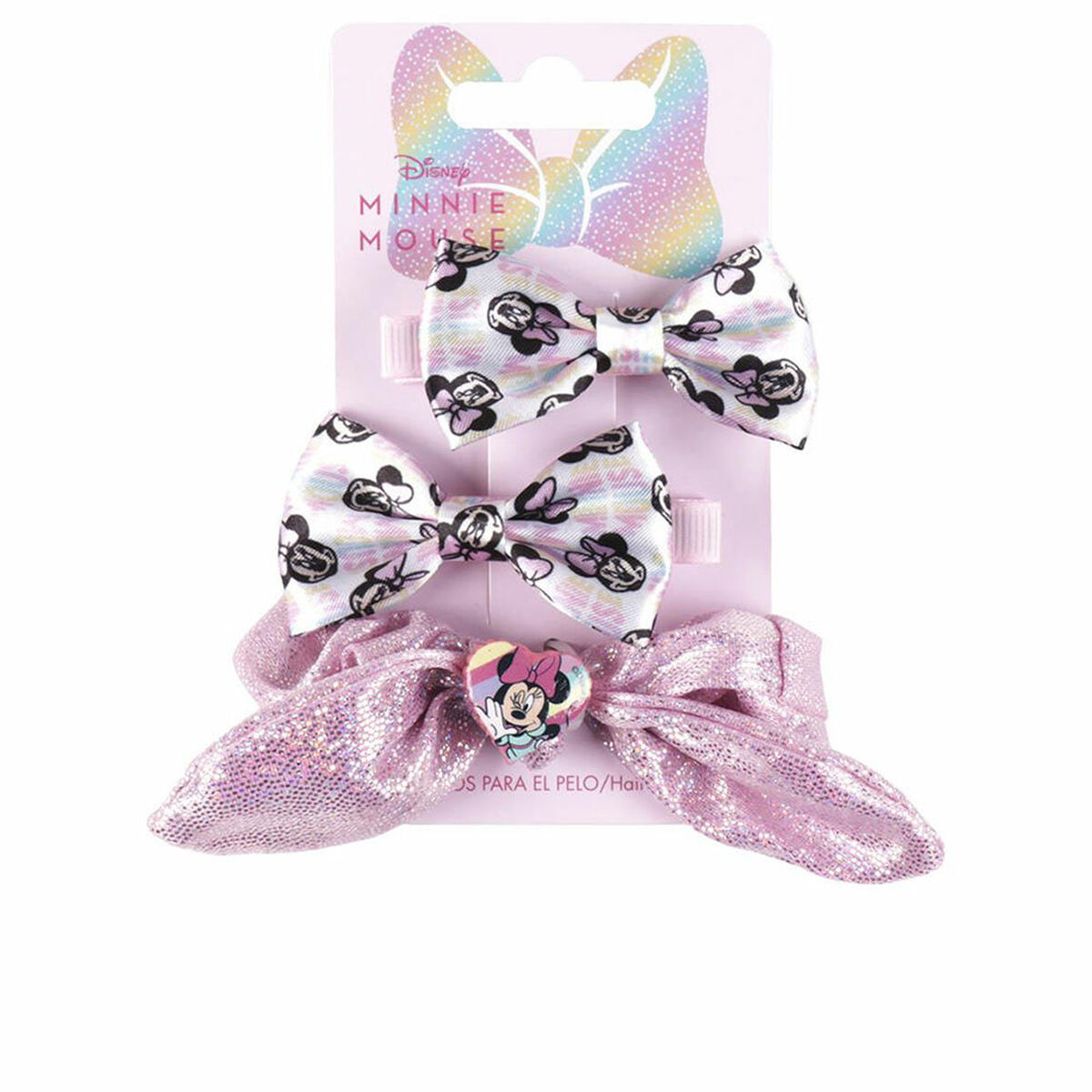 Elastici per Capelli Disney Rosa Minnie Mouse Fiocco Set